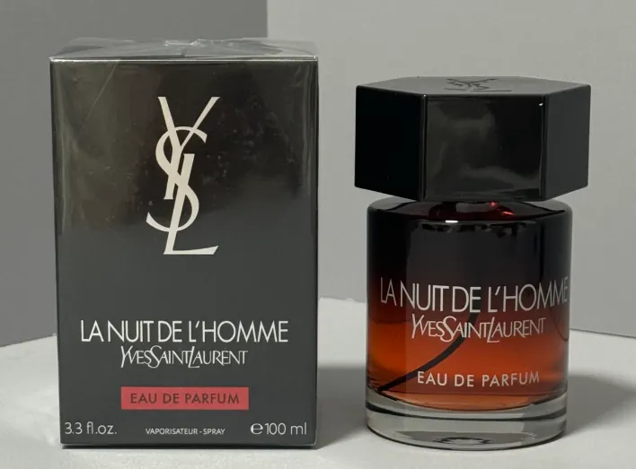 YSL Saint Laurent La Nuit de L'Homme Eau de Parfum — 100ml — US-360 — Catalogue name: YSL Saint Laurent La Nuit de L'Homme Eau de Parfum — Capacity shown: 100ml