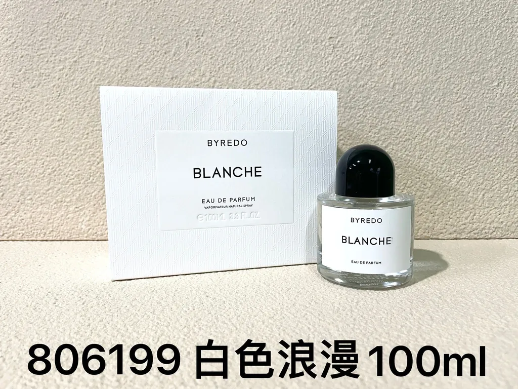 Byredo Blanche Eau de Parfum — 100ml — US-447 — Catalogue name: Byredo Blanche Eau de Parfum — Capacity shown: 100ml