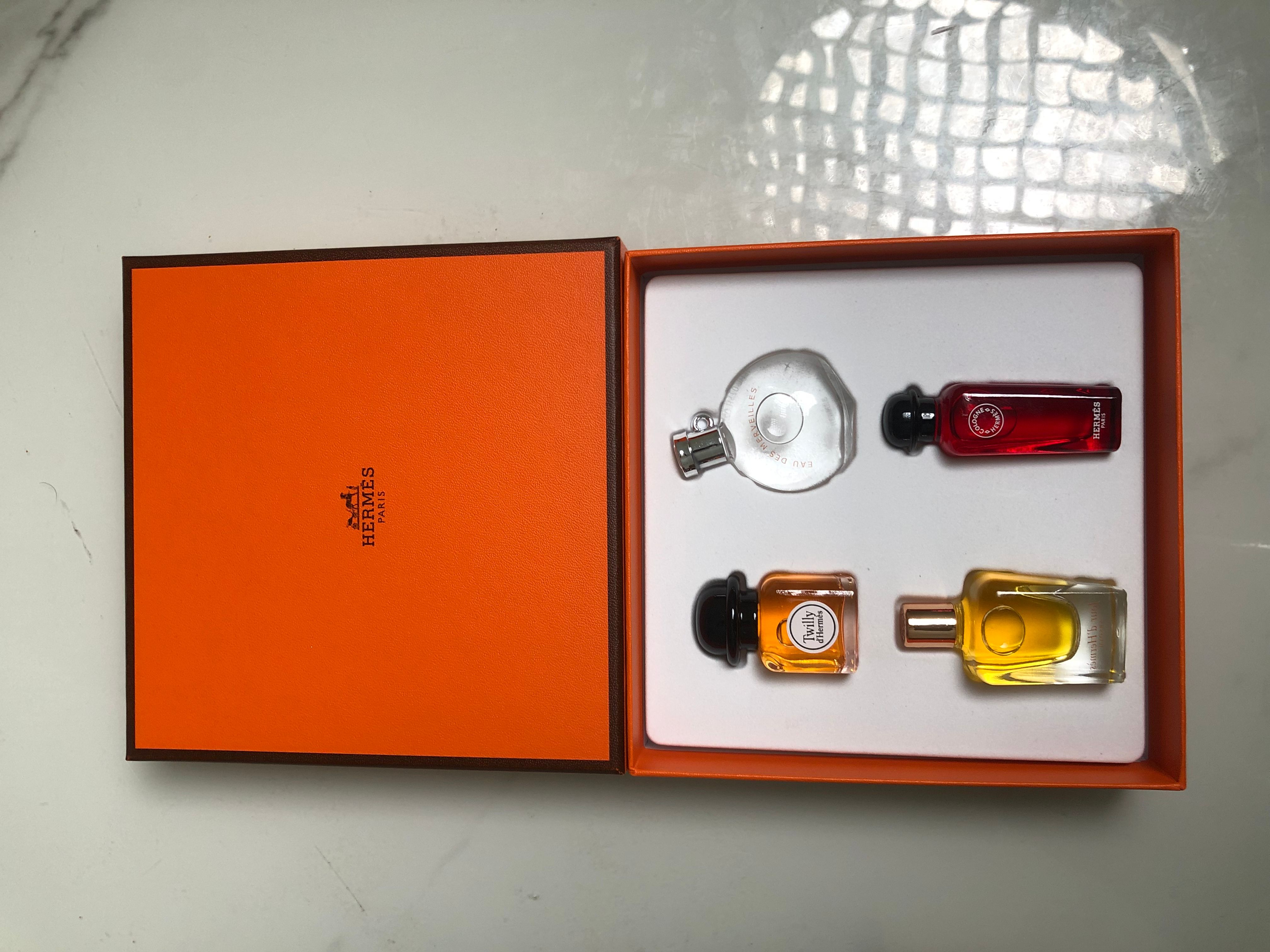 Gift-set product photo — US-281 — Catalogue name: Hermes 4-Piece Mini Perfume Gift Set — Capacity shown: 7.5ml × 4
